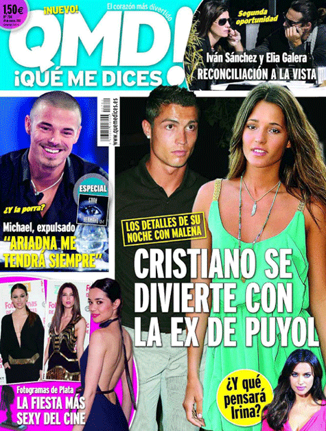 Tờ QMD đặt nghi vấn tình cảm giữa C. Ronaldo và Malena Costa, bạn gái cũ của Puyol.