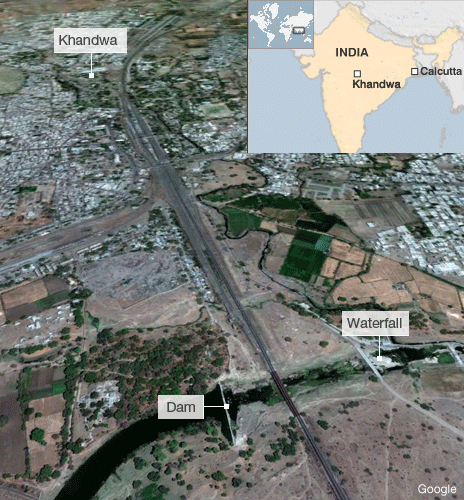 Bản đồ Google Earth mà Saroo Brierley đã dùng để tìm lại thị trấn quê nhà của mình