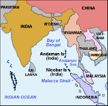 Quần đảo Andaman Nicobar Ấn Độ án ngữ eo biển Malacca