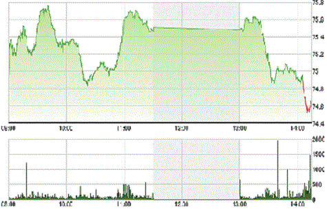 HNX-Index lao dốc rất mạnh vào buổi chiều khi các cổ phiếu tru cột suy yếu nhanh chóng.