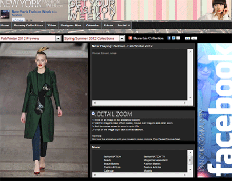Trang web chính thức của New York Fashion Week.
