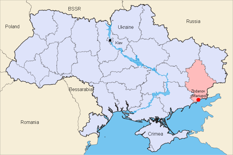 Khu vực Mariupol nơi có lực lượng thiết giáp của Ucraine tập kết