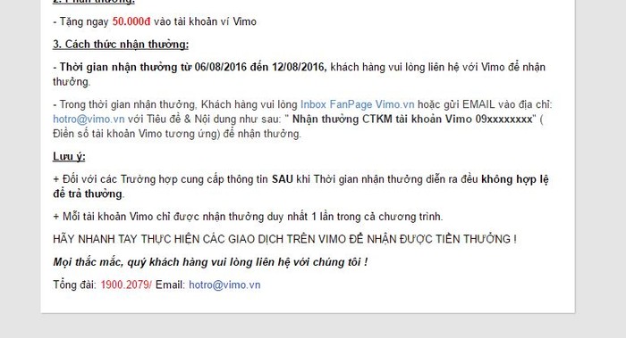 Vimo.vn bị tố gian lận khuyến mại ảnh 3