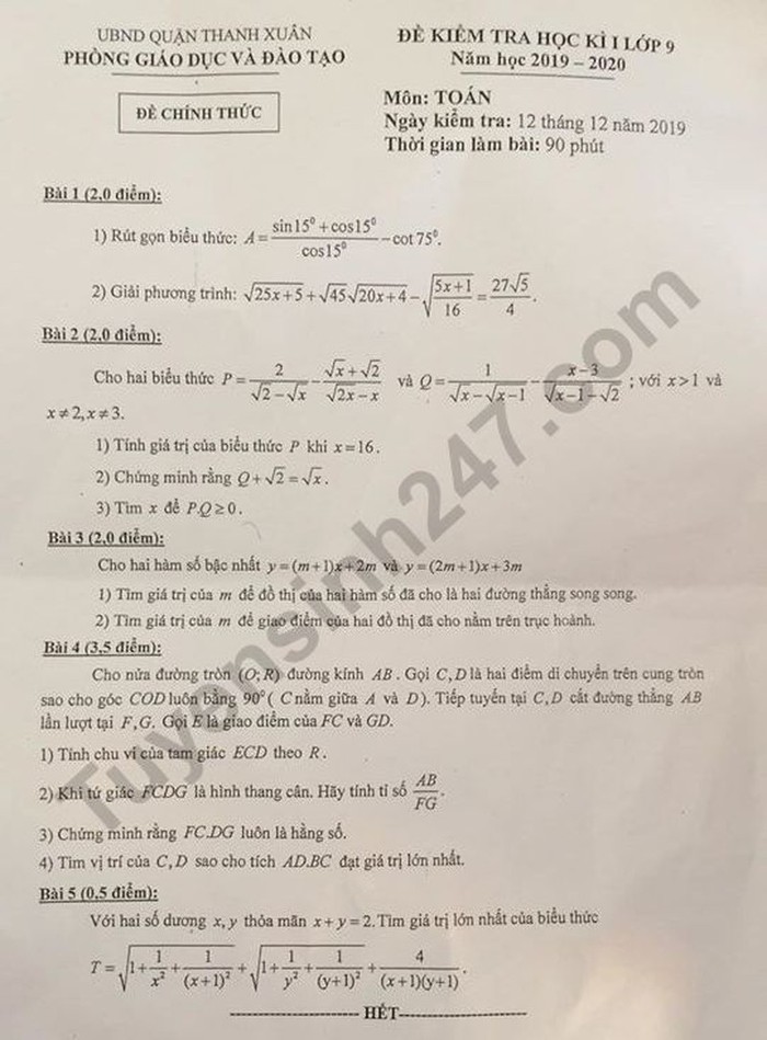 Người Ra Đề Thi Toán Ở Quận Thanh Xuân Là Ai Mà Bất Cẩn Thế? | Giáo Dục  Việt Nam