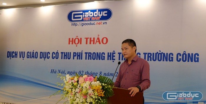 Đang diễn ra hội thảo “Dịch vụ giáo dục có thu phí trong hệ thống trường công” do Báo Điện tử Giáo dục Việt Nam tổ chức (Ảnh: Lại Cường)