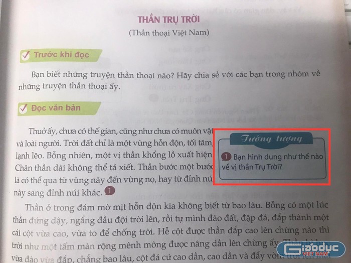 Tên thần Trụ Trời trong sách Chân trời sáng tạo được viết hoa đầy đủ. (Ảnh: Ánh Dương)