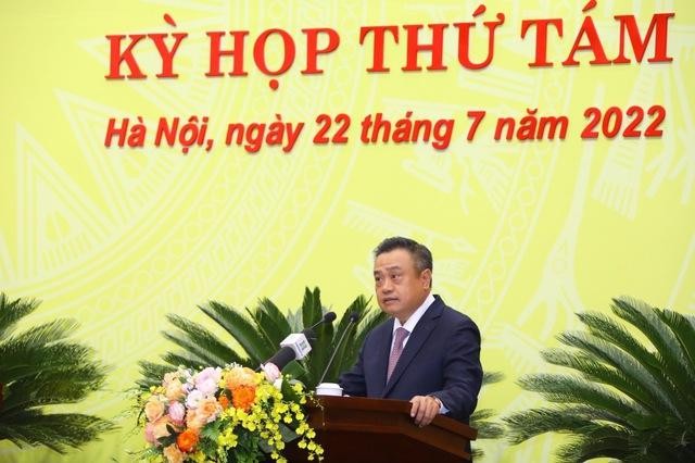 Tân Chủ tịch Uỷ ban nhân dân Thành phố Hà Nội Trần Sỹ Thanh phát biểu nhận nhiệm vụ - Ảnh: VGP/GH ảnh 3