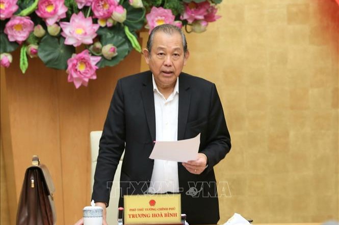 Phó Thủ tướng Thường trực Chính phủ Trương Hòa Bình phát biểu. Ảnh: TTXVN ảnh 1