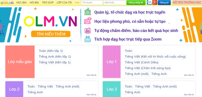 Review chi tiết về website học trực tuyến OLM cập nhật mới nhất 2023