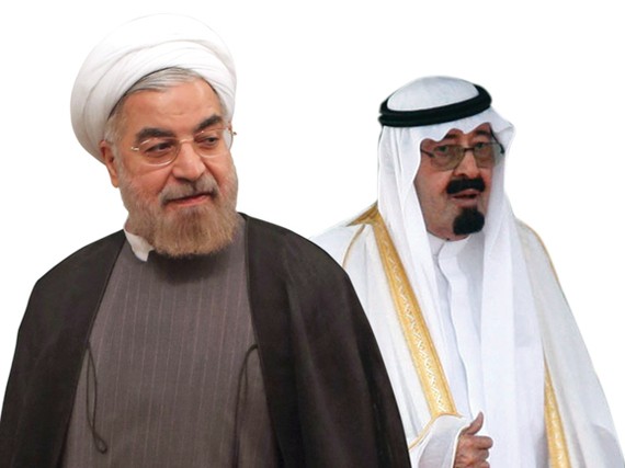 Tổng thống Iran và Quốc vương Ả Rập Xê Út, ảnh: Huffington Post.
