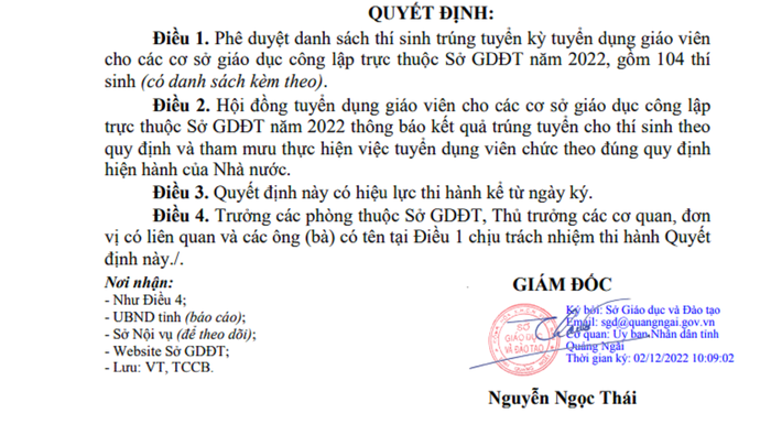 Quảng Ngãi chật vật tuyển dụng giáo viên ảnh 1