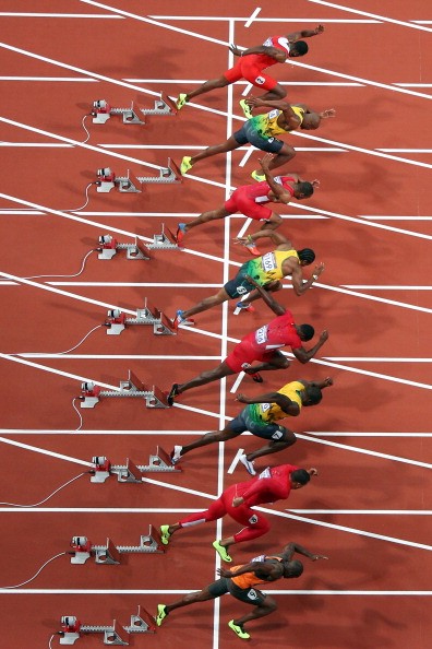 Có thể nói, chung kết 100m nam là cuộc chơi riêng của những VĐV Jamaica và Mỹ khi mỗi nước có tới 3 VĐV .