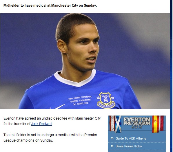 Thông tin được đăng tải trên trang web chính thức của Everton.