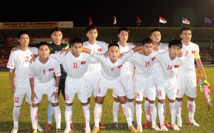 Đội hình ra sân của U21 Việt Nam.