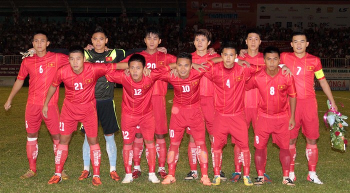Đội hình ra sân của U21 Việt Nam.