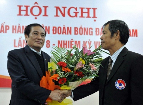 Chủ tịch VFF Nguyễn Trọng Hỷ và Tổng thư ký Ngô Lê Bằng.