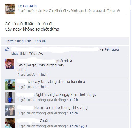 Ảnh chụp từ Facebook của trung vệ Lê Hải Anh.