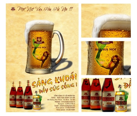 Chất lượng bia Hà Nội đang đặt ra câu hỏi lớn, trong khi đó Habeco vẫn quảng cáo rầm rộ về chất lượng (ảnh Internet)