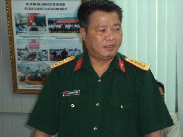 ông Bùi Quang Tiến - Giám đốc Ban Quản lý dự án khai thác bauxite và sản xuất alumin Nhân Cơ, thuộc Tập đoàn Than - Khoáng sản Việt Nam (TKV) trong buổi tiếp xúc với báo chí mới đây tại Đắc Nông.