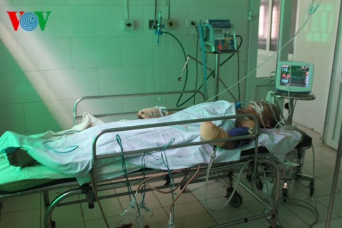 Ông Phạm Xuân Hà đang được điều trị tại Bệnh viện Hữu nghị Đa khoa Nghệ An