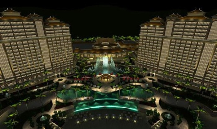 Hiện nay dự án casino lớn nhất tại Việt Nam và đã đi vào hoạt động từ tháng 7 vừa qua là dự án Hồ Tràm (Vũng Tàu) do Canada đầu tư với tổng số vốn dự kiến lên đến hơn 4 triệu USD (ảnh phối cảnh casino Hồ Tràm - nguồn Internet)