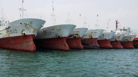 Đây là 45 con tàu đầu tiên (trong số 100 tàu) đã được Công ty Đức Khải mua từ Hàn Quốc sẽ về Việt Nam vào cuối tháng 8 tới.