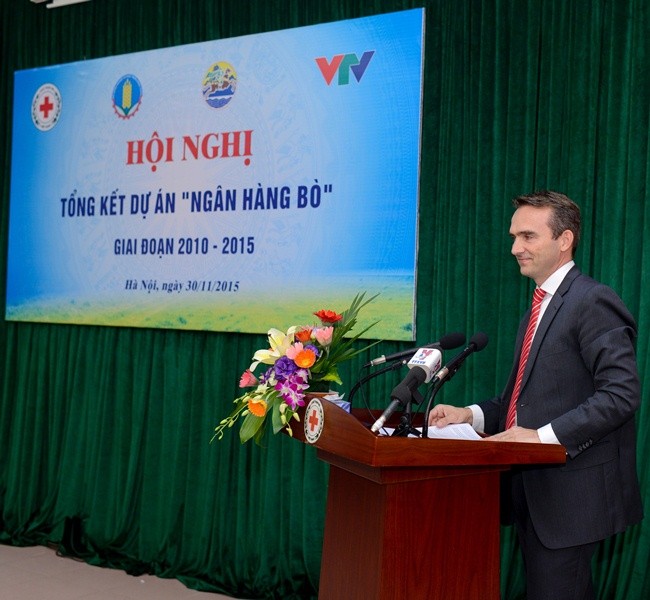 Ông Arnoud van den Berg – Tổng giám đốc FrieslandCampina Việt Nam phát biểu tại Hội nghị
