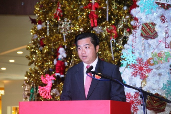 Ông Võ Trường Sơn, Tổng Giám đốc Tập đoàn Hoàng Anh Gia Lai, phát biểu tại buổi lễ (ảnh nguồn HAGL)
