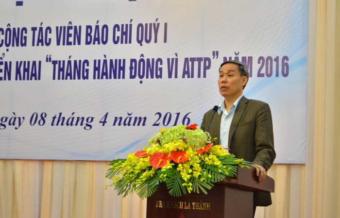 TS. Nguyễn Hùng Long – Phó Cục trưởng Cục An toàn thực phẩm chia sẻ thông tin về “Tháng hành động vì an toàn thực phẩm” - Ảnh: H.Lực.
