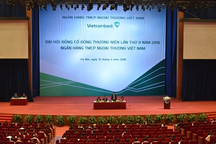 Đại hội đồng cổ đông Vietcombank lần thứ 9 diễn ra tại Hà Nội ngày 15/4/2016.