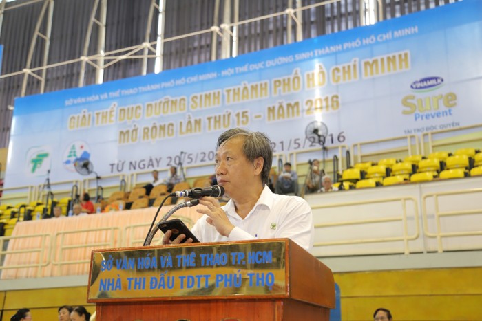 Ông Mai Bá Hùng – Phó giám đốc Sở Văn hóa thể thao và du lịch TPHCM phát biểu khai mạc giải đấu