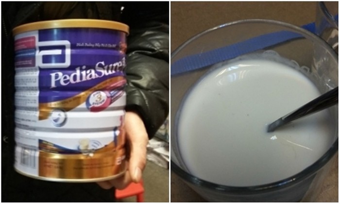 Sữa PediaSure BA bị phát hiện có chứa dị vật bất thường - ảnh nguồn Báo Điện tử Kiến Thức.