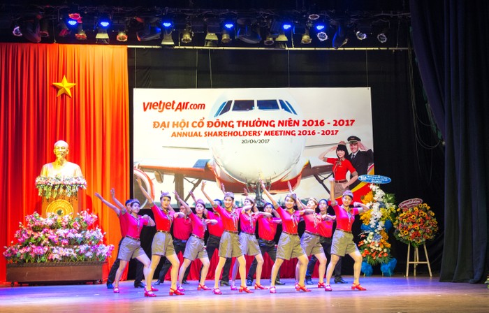 Công ty cổ phần Hàng không Vietjet (Vietjet Air) đã tổ chức thành công Đại hội đồng cổ đông thường niên năm 2017 - ảnh nguồn Vietjet.