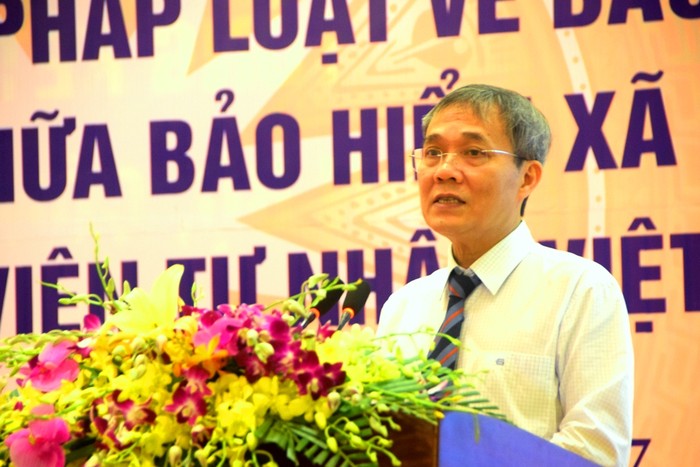 Ông Phạm Lương Sơn - Phó Tổng Giám đốc Bảo hiểm xã hội Việt Nam phát biểu khai mạc tại hội nghị - ảnh: Hoàng Lực.