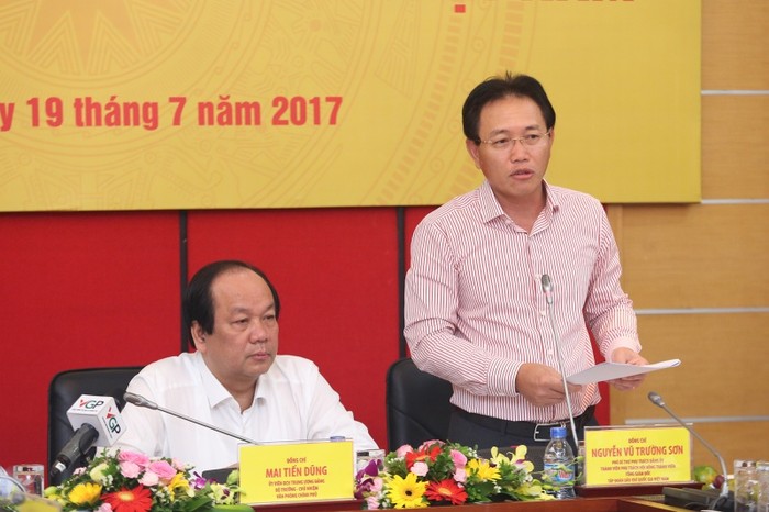 Tổng giám đốc PVN Nguyễn Vũ Trường Sơn báo cáo Tổ công tác của Thủ tướng Chính phủ về việc thực hiện các nhiệm vụ được Thủ tướng giao.