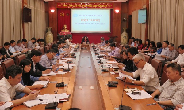 Quang cảnh hội nghị giao ban công tác quý I/2017 - ảnh nguồn Bảo hiểm xã hội Việt Nam.