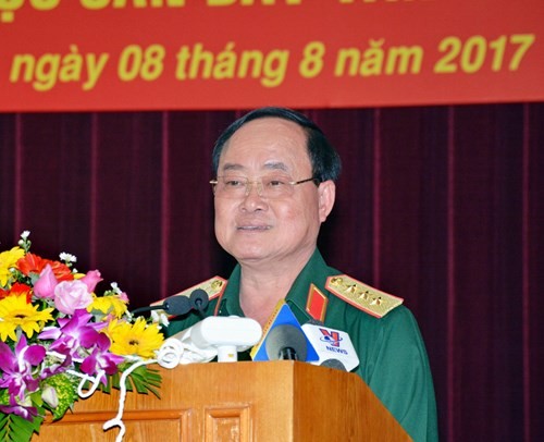 Thượng tướng Trần Đơn - Thứ trưởng Bộ Quốc phòng phát biểu tại hội nghị. Ảnh: Xuân Cường - Báo Quân đội nhân dân
