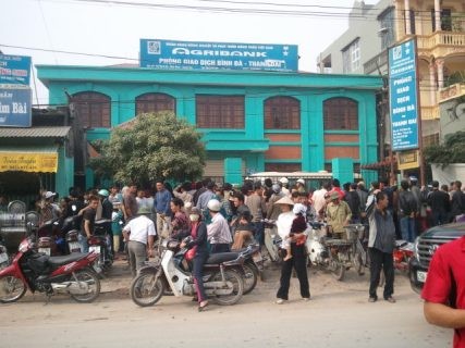 Chi nhánh Agribank ở Thanh Oai- nơi xảy ra vụ án mạng