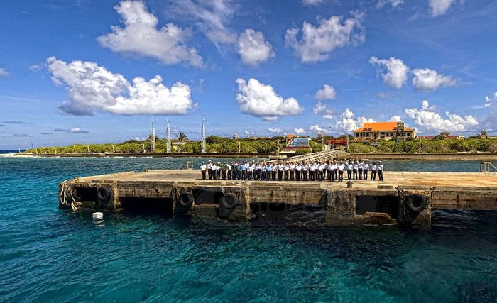 Các chiến sĩ hải quân trên đảo Trường Sa Lớn