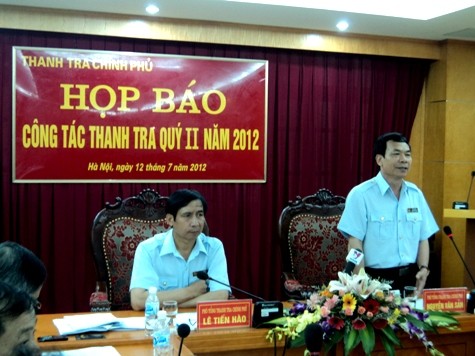 Phó Tổng Thanh tra Chính phủ Nguyễn Văn Sản phát biểu