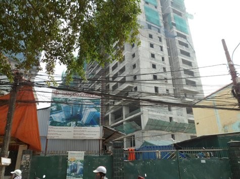Tòa nhà Nam Đô Complex, nơi xảy ra vụ tai nạn ở 609 Trương Định, Hoàng Mai, Hà Nội.