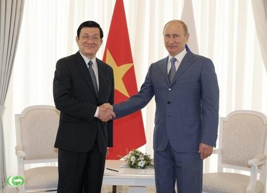Chủ tịch nước Trương Tấn Sang gặp Tổng thống Nga Putin