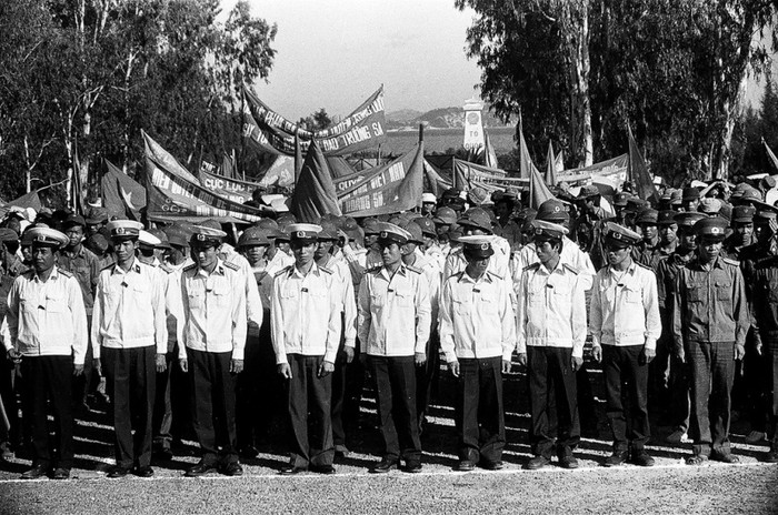 Lễ mít tinh phản đối Trung Quốc dùng vũ lực đánh chiếm đảo Gạc Ma tháng 3-1988.