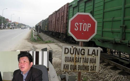 Ông Võ Minh Đức, Chánh văn phòng Ban ATGT tỉnh Nghệ An (ảnh nhỏ) cho biết, một trong những nguyên nhân dẫn đến TNGT tàu hoả cán người đi qua đường ngang dân sinh là do 'ngành đường sắt không chịu phối hợp với chính quyền địa phương'