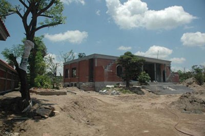 Khu nhà đang xây dựng của ông Bùi Thanh Quyến ở thôn Đông Tân - xã Ninh Thành - Ninh Giang - Hải Dương.