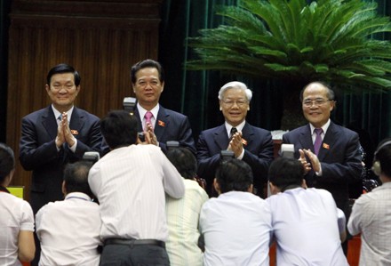 Các lãnh đạo cấp cao nhà nước lần đầu được lấy phiếu tín nhiệm trong kỳ họp khai mạc tháng 5 tới (ảnh: Việt Hưng).