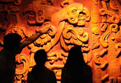 Hoa văn của người Maya tại bảo tàng văn minh Maya tại Tegucigalpa, Mexico (Nguồn: AFP)