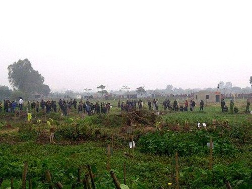 Hàng trăm người dân làng Tứ Kỳ kéo ra khu mộ người thân bị đào trộm