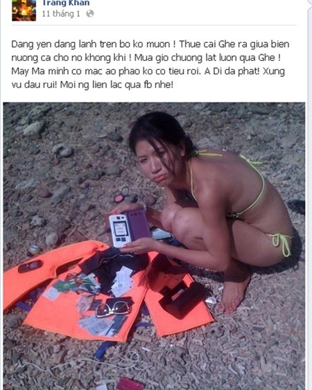 Bức ảnh mặc bikini của Trang Trần chia sẻ trên facebook bị đưa ra làm đề tài đàm tiếu.