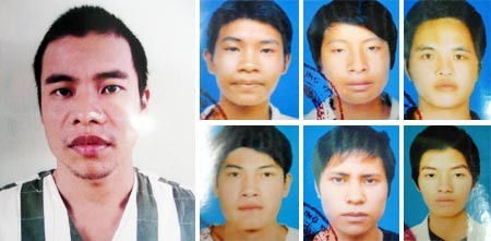 Hung thủ Đỗ Hữu Quỳnh (ảnh to, đã bị bắt) cùng 6 đối tượng đang bị truy nã.